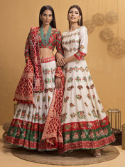 Panetar Lehenga with Bandhej Zari Dupatta