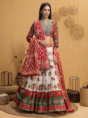 Lehenga, Lehengas, Navratri, Navratra, Traditional Outfit, Traditional Wear, Silk, Printed, Handcrafted, Patola, Ombre, Shaded, Real Zari