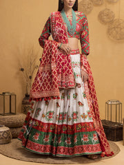 Panetar Lehenga with Bandhej Zari Dupatta