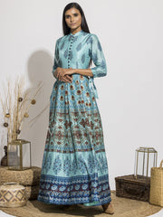 Anarkali, Anarkalis, Gown, Gowns, Party Wear, Traditional Wear, Silk, Printed, Floor Length