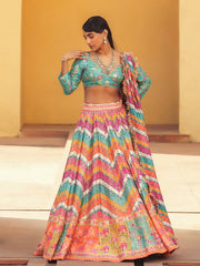 Chevron Vasansi Silk Lehenga - Mimosa Dreams