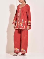 Red Cotton Co-ord Set