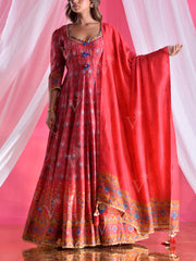 Ruby Vasansi Silk Printed Anarkali Gown