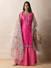 Pink Embroidered Suit Set - Mogra Look 8