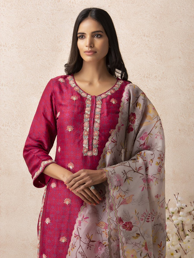 Pink Vasansi Silk Suit Set