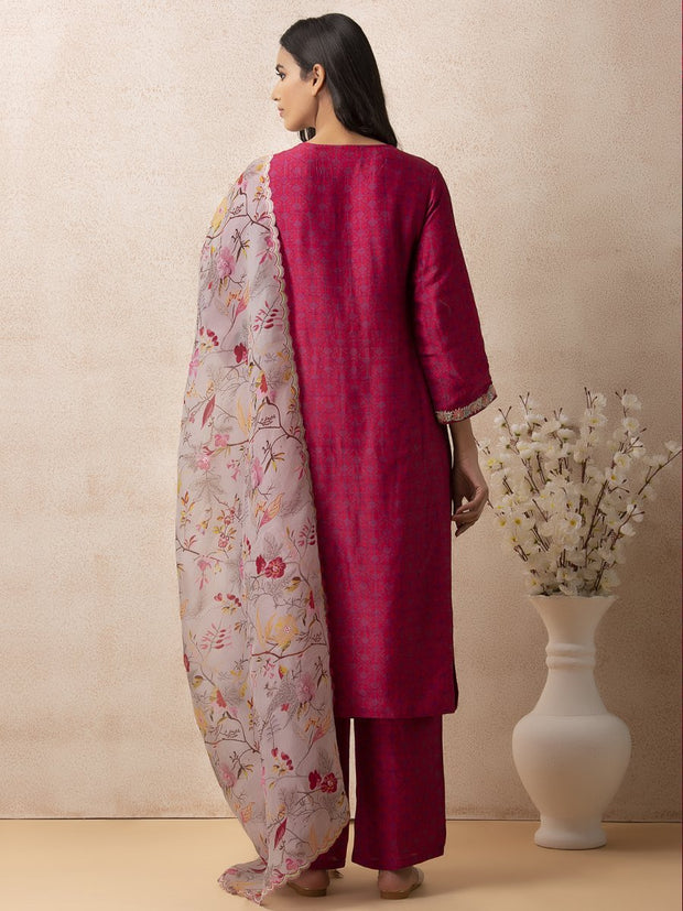 Pink Vasansi Silk Suit Set