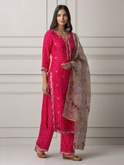 Hot Pink Silk Suit Set