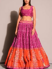 Lehenga, Printed, Lehenga set, Choli, Navratri lehenga, Zari work, Sequence work, Party wear, Designer wear, Bandhani, Bandhej