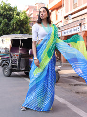 Multi Color Printed Leheriya Saree