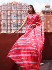 Red Silk Leheriya Saree