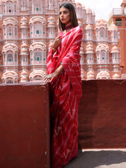 Red Silk Leheriya Saree