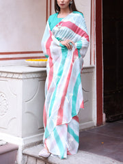 Multi Color Chinnon Leheriya Saree