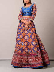 Blue Patola Lehenga Set