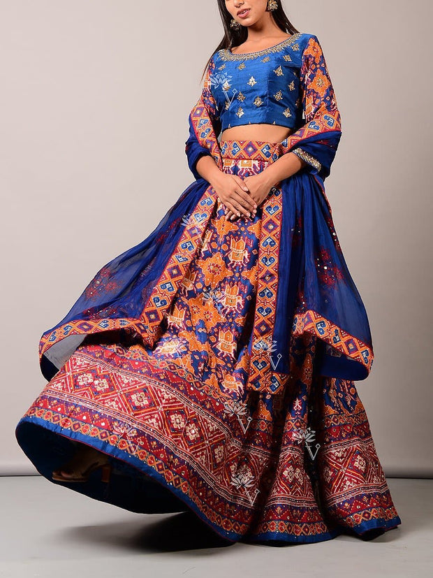 Blue Patola Lehenga Set