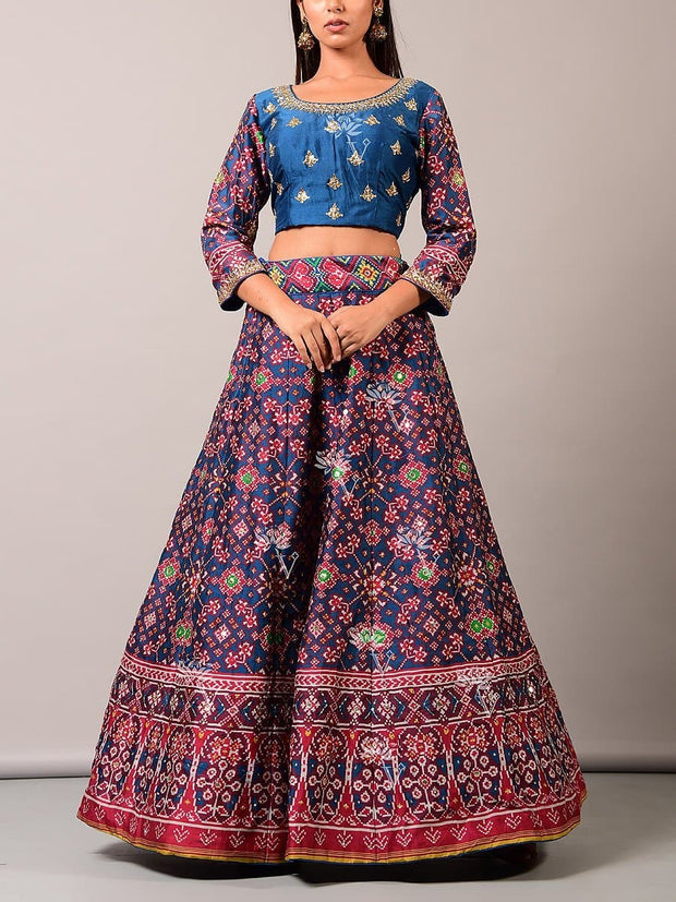 Lehenga, Lehenga set, Lehengas, Printed, Zari, Sequence, Bright, Party wear, Choli, Navratri, Rajsathani, Navratra, Patola