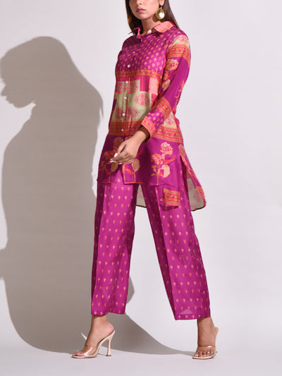 Pink Silk Pant Set