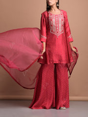 Red Vasansi Silk Suit Set