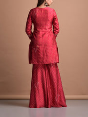 Red Vasansi Silk Suit Set