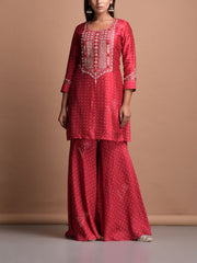 Red Vasansi Silk Suit Set