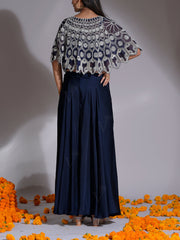 Blue Cape and Palazzo Set