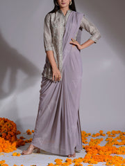 Grey Drape Skirt Set