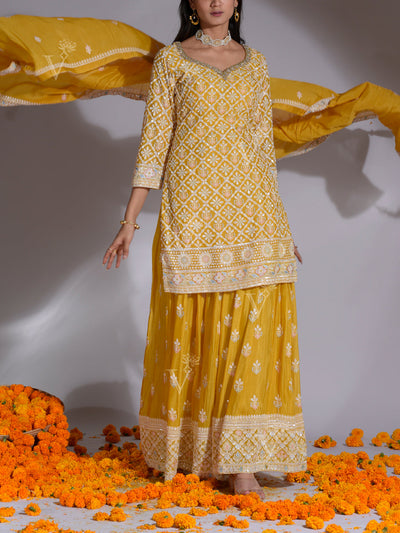 Yellow Kurta and Palazzo Set