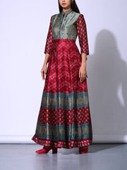 Maroon Vasansi Silk Anarkali Gown