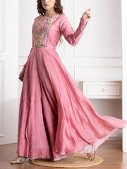 Pink Embroidered Jumpsuit -VJ06072111