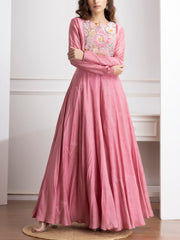 Pink Embroidered Jumpsuit -VJ06072111