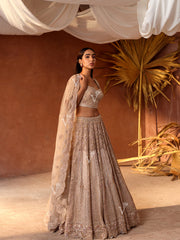 Golden Organza Lehenga Set