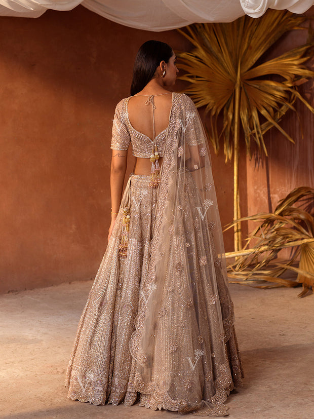 Golden Organza Lehenga Set