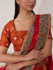 Orange Vasansi Silk Lehenga