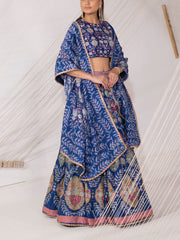 Ink Blue Vasansi Silk Lehenga