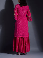 Pink Gotta Patti Georgette Mothda Sharara Set