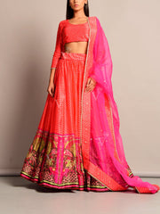 Orange Leheriya Lehenga Set (Special Price)