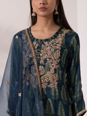 Blue Satin Salwar Suit