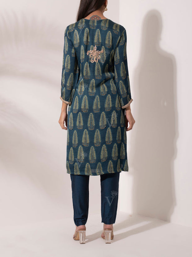 Blue Satin Salwar Suit