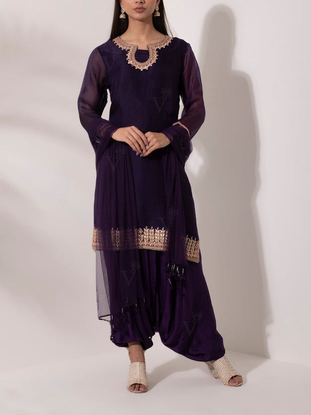 Purple Organza Salwar Suit