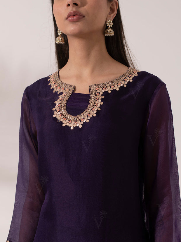 Purple Organza Salwar Suit