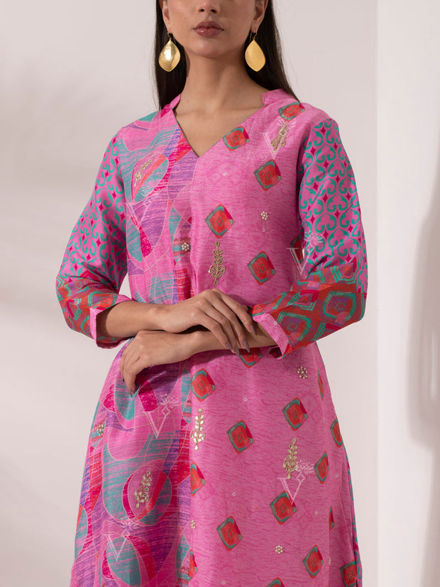 Pink Vasansi Silk Kurta Set