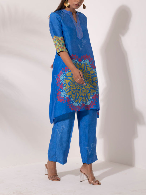 Azure Blue Vasansi Silk Co-Ord Set