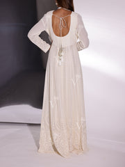 White Georgette Jacket and Palazzo Set