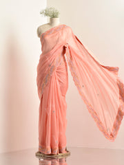 Peach Organza Saree