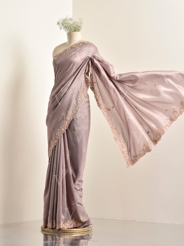 Onion Pink Silk Saree