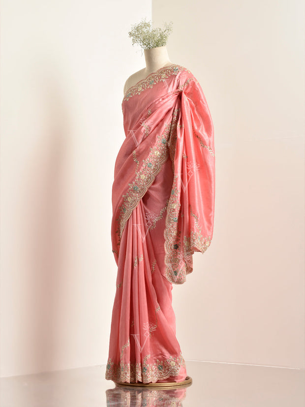 Peach Silk Saree