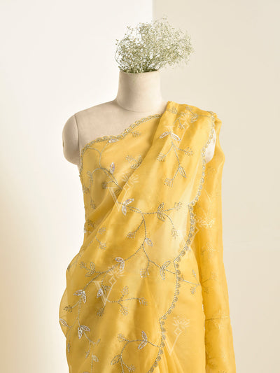 Yellow Organza Saree