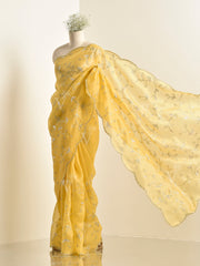 Yellow Organza Saree