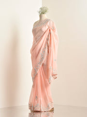 Peach Organza Saree