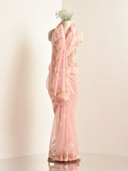 Pink Organza Saree