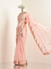 Pink Organza Saree